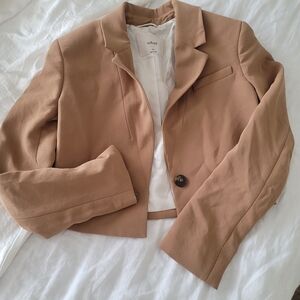 Wilfred Camel Cropped Blazer